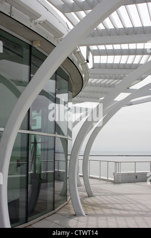 Blick auf Lake Michigan vom Deck des Discovery World in Milwaukee Wisconsin Stockfoto