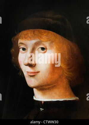 Porträt eines jungen Mannes 1470 Antonello da Messina ( Antonello di Giovanni d' Antonio ) Italien Italienisch Stockfoto