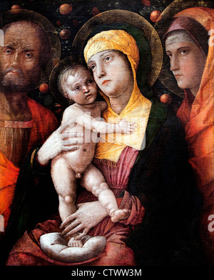 Die Heilige Familie mit der Heiligen Maria Magdalena - Maria Magdalena 1495 Andrea Mantegna Italien Italienisch Stockfoto