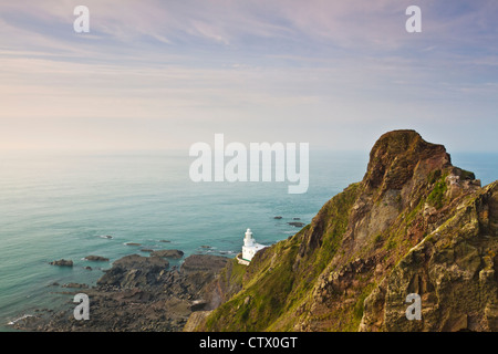 Hartland Point Leuchtturm, erbaut im Jahre 1874 durch Sir James Douglass, Devon, Südwestengland Stockfoto