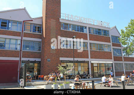 Das trendige Café, die Hackney Perle in Hackney Wick, East London, England, UK Stockfoto