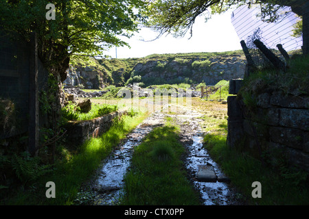 Granitsteinbruch über Dartmoor Gefängnis, Princetown, Devon, UK. Gefangenen verwendet, um den Stein im Steinbruch zu arbeiten. Stockfoto