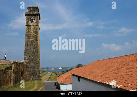 Uhrturm in historischen Festung Galle, Galle, Sri Lanka Stockfoto