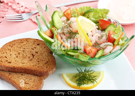 Garnelen oder Shrimps-Cocktail Stockfoto