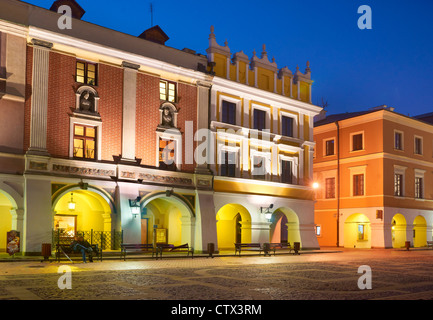 Zamosc, historische Häuser auf dem alten Markt, Unesco, Polen, Europa Stockfoto