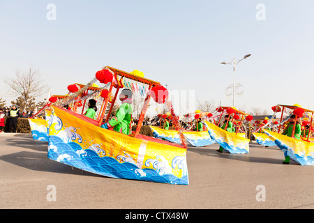 Yu County, Provinz Hebei, China - 5. Februar 2012: chinesische Volk feierte das Frühlingsfest. Stockfoto