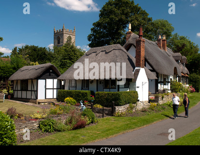 Zehn-Cent-Cottage, Welford-on-Avon, Warwickshire, Großbritannien Stockfoto
