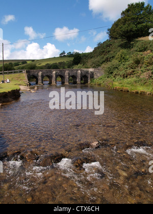 Landacre Brücke über den Fluss Barle, Exmoor, Devon, UK Stockfoto