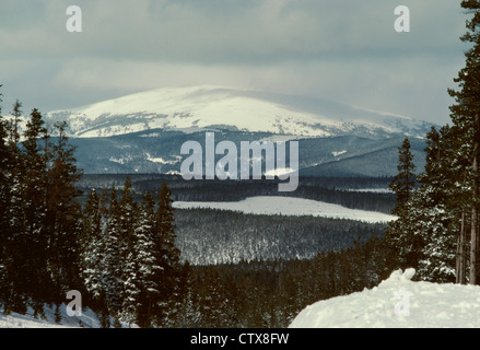 Baldy Bigmountain bedeckt mit Schnee, MT, USA Stockfoto