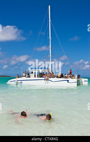 Jungen Schnorcheln, Strand Playa Pilar, Cayo Coco, Kuba Stockfoto