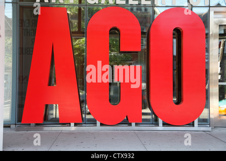 Toronto Juni 2012, die große vor Anmeldung außerhalb der Art Gallery Of Ontario auf Dundas Street West, Toronto Ontario Kanada 2012 Stockfoto