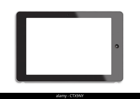 Generische Tablet-PC mit weißen Schirm isoliert auf weiss Stockfoto
