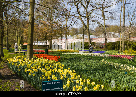 Willem-Alexander Pavillon und Gewächshaus in den Keukenhof Gärten in den Niederlanden. Stockfoto