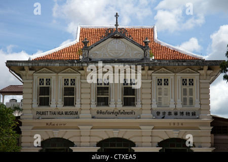 Die Thailändischen Hua Museum. Sino portugiesische Architektur in alten Stadt Phuket, Thailand Stockfoto