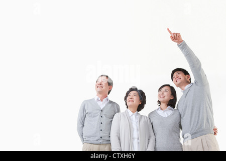 Eine große Familie auf der Suche nach dem Himmel Stockfoto