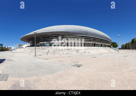 Atlantico Pavillon (Pavilhão Atlântico) AKA Altice oder MEO Arena im Park der Nationen (Parque das Nações), durch Regino Cruz für die Expo 98. Lissabon, Portugal. Stockfoto