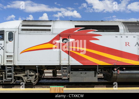 Detail von New Mexico Rail Runner express Lok Station in Santa Fe New Mexico USA Stockfoto