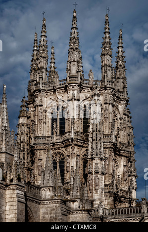 Gotische Nadeln in der Kuppel der Kathedrale der Stadt Burgos, Kastilien und Leon, Spanien, Europa Stockfoto