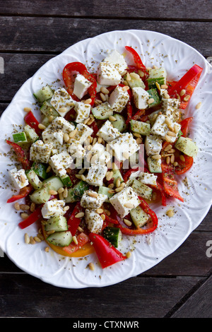 Feta, Paprika und Gurken Salat Stockfoto