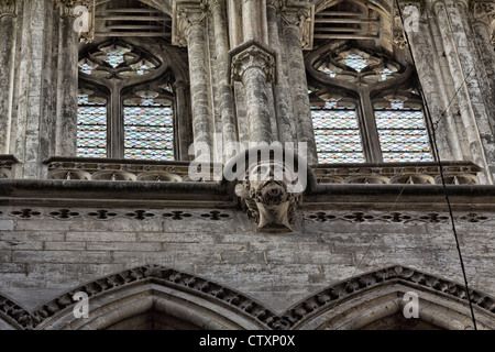 Detail aus der Kreuzung Turm, Rouen Kathedrale, Normandie, Frankreich Stockfoto