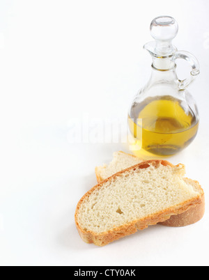 Brot und Olivenöl Stockfoto