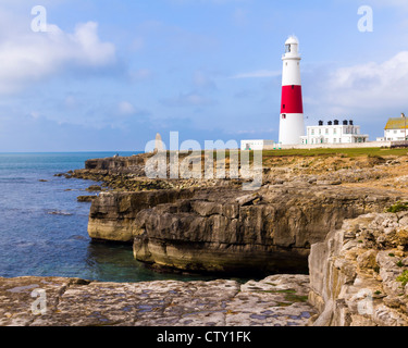Der Leuchtturm am Portland Bill auf der Isle of Portland Dorset England UK Stockfoto