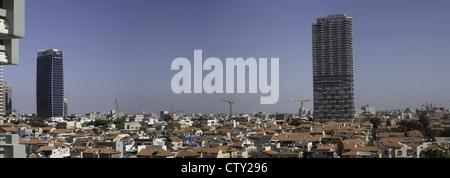 Panoramablick über ein Viertel in Tel Aviv, Israel Stockfoto