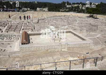 50: 1 Skala zweite Tempel-Modell im Israel Museum in Jerusalem, Israel Stockfoto