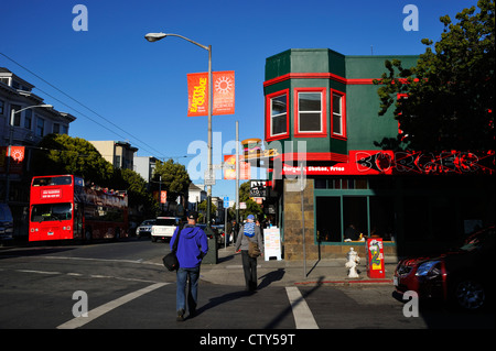 Burger-Drang-Filiale in Haight Ashbury, CA Stockfoto