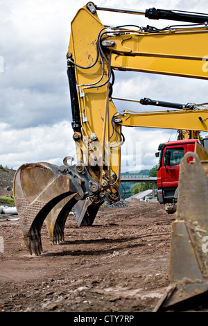 Baumaschinen Neu Autobahn in Deutschland Stockfoto