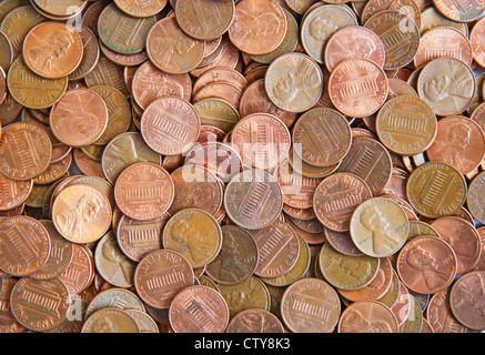 Riesiger Haufen von der US-Münzen Stockfoto