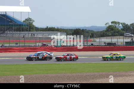 Rennen bei Fujifilm Tourenwagen Trophy 1970-2000 Silverstone Classic 22. Juli 2012 Ford RS 500 vorn Stockfoto