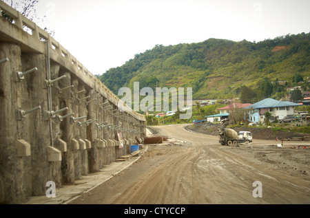 Straßen- und Brückenbau Konstruktion in Borneo Stockfoto
