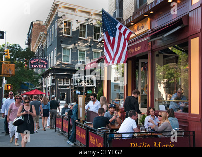 Soho Hudson street West Village (Greenwich Village) Terrasse bar Kneipe Café Diner Restaurant Manhattan New York Stockfoto