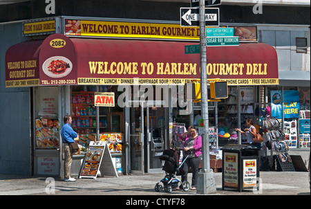 Harlem Gourmet Deli 7th Avenue Adam Clayton Powell JR Boulevard Harlem New York Manhattan Vereinigte Staaten Stockfoto