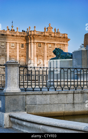 Plaza de Oriente und Königspalast, Madrid, Spanien Stockfoto