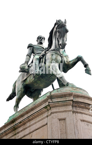 Antwerpen / Antwerpen, Belgien. Statue: Leopold I (1867 von Willem Geefs) in Leopoldplaats Stockfoto