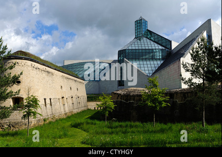 Fort Thüngen und Mudam Musée d ' Art Moderne Grand-Duc Jean am Kirchberg, Architekt Ieoh Ming Pei, Luxemburg-Stadt Stockfoto