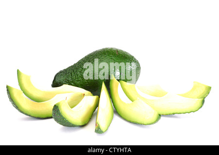 Avocado auf weißem Hintergrund Stockfoto