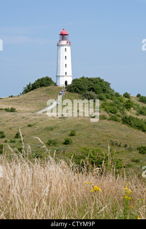 Leuchtturm am Dornbusch Hill, Insel Hiddensee, Ostseeküste, Mecklenburg-West Pomerania, Deutschland Stockfoto