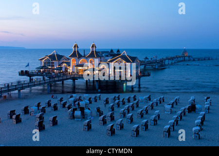 Pier von Sellin, Insel Rügen, Ostseeküste, Mecklenburg-Vorpommern Stockfoto