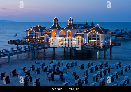 Pier von Sellin, Insel Rügen, Ostseeküste, Mecklenburg-Vorpommern Stockfoto