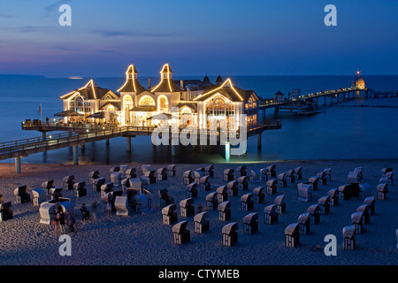 Pier von Sellin, Insel Rügen, Ostseeküste, Mecklenburg-Vorpommern Stockfoto