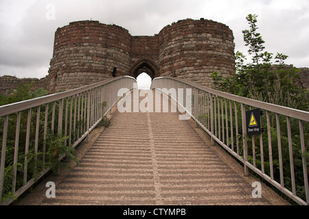 Burgruine, Brücke, der Kernburg, Beeston Castle, Cheshire, UK Stockfoto