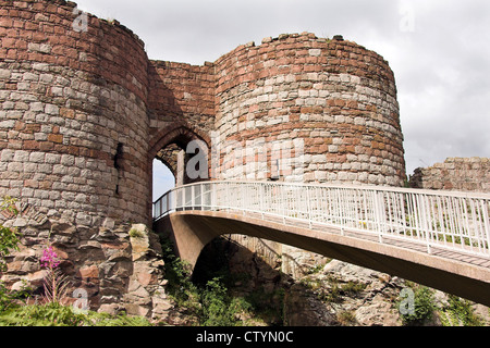 Burgruine, Brücke, der Kernburg, Beeston Castle, Cheshire, UK Stockfoto