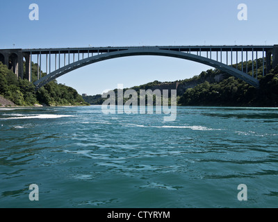 Rainbow Bridge, eine internationale Stahl Bogenbrücke über den Niagara River Schlucht verbindet Niagara Falls, New York und Ontario Stockfoto