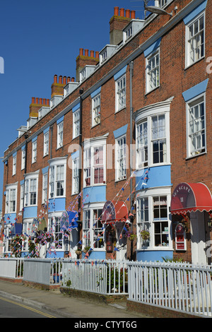 Strandpromenade georgischen Reihenhaus Häuser, Esplanade, Weymouth, Dorset, England, Vereinigtes Königreich Stockfoto