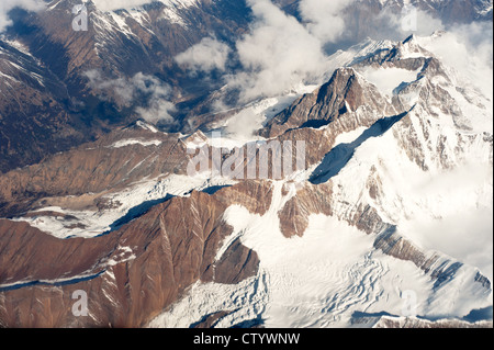 Vogelperspektive auf das Flugzeug, Himalaya Stockfoto