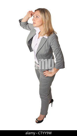Porträt der Geschäftsfrau isoliert auf weiss Stockfoto