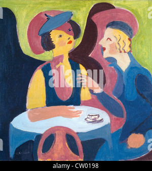 Ernst Ludwig Kirchner zwei Frauen in einem Café 1927 Davos Kirchner Museum Stockfoto